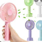 Portable USB Rechargeable Fan | Handheld 3 Speed Strong Wind Electric Small Mini Cooling Fan (random color)